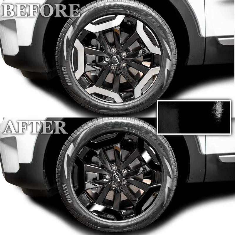BOGAR TECH DESIGNS Rim Chrome Delete Overlay Replacement Compatible with Kia Telluride 2023-2025, Gloss Black - Image 3